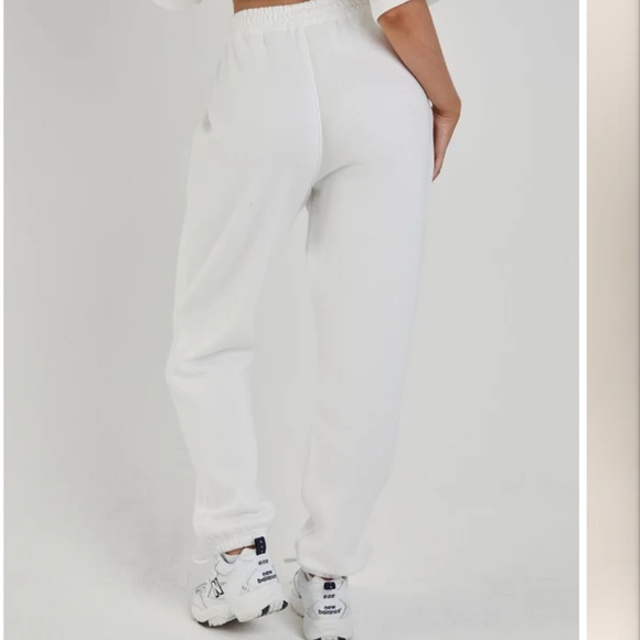White 'BRIDE' Embroidered Joggers - Women's Track Pants - Picture 2 of 3